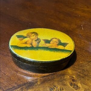 Vintage Angelic Oval Trinket Box